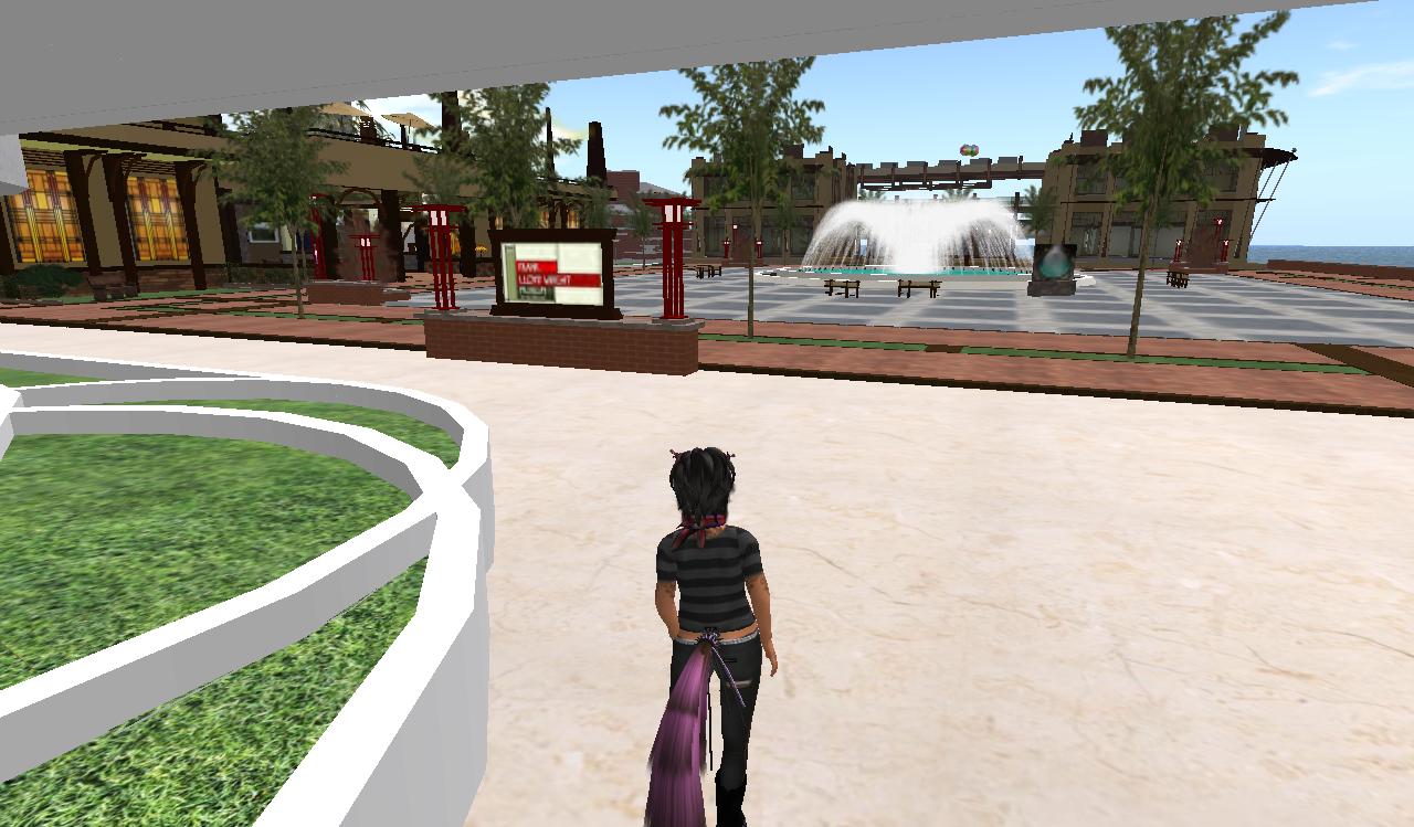 A Wide-View of the Landing Spot Area at the Frank Lloyd Wright Museum in Second Life 